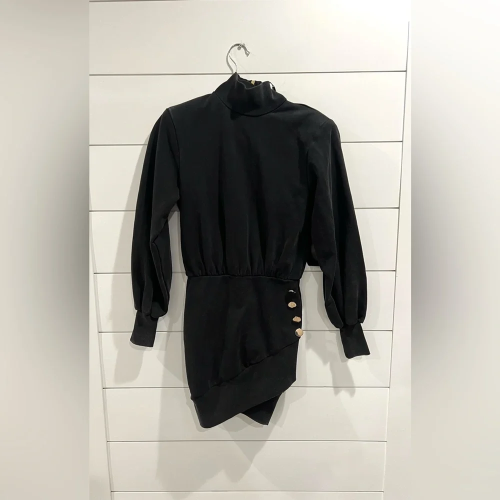 NWT Retrofete black Althea sweatshirt mini dress - Picture 5 of 9